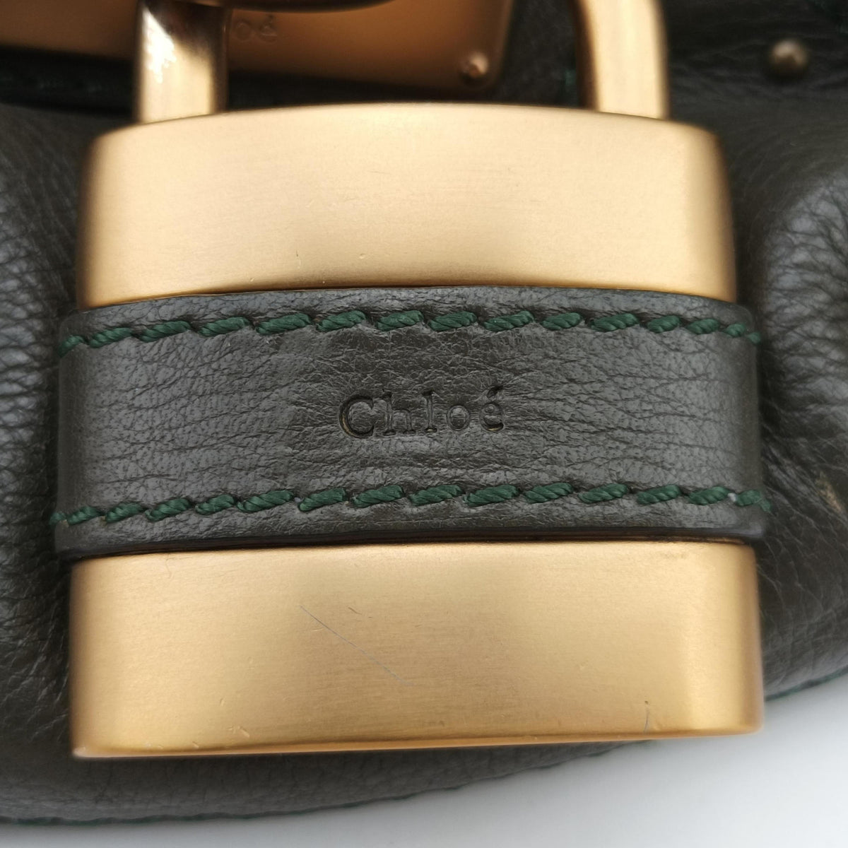 Pre-owned Chloe Paddington Dark Green Leather  shoulderbag | stylenewstar