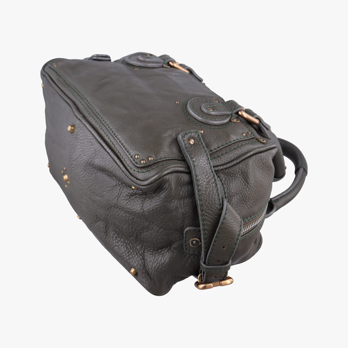 Pre-owned Chloe Paddington Dark Green Leather  shoulderbag | stylenewstar