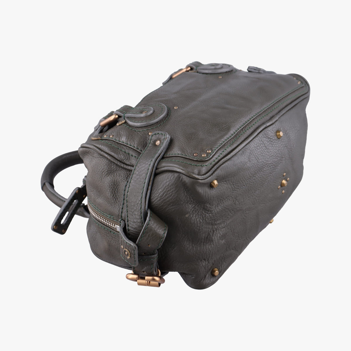 Pre-owned Chloe Paddington Dark Green Leather  shoulderbag | stylenewstar