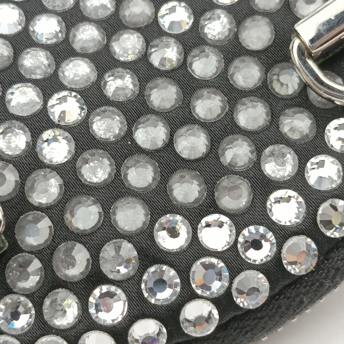 Secondhand Prada crystal-embellished round Black Rhinestone 1NR003 shoulderbag | stylenewstar
