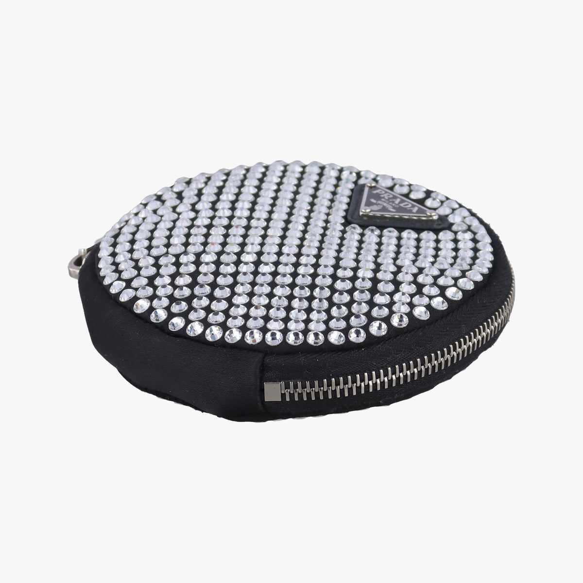 Secondhand Prada crystal-embellished round Black Rhinestone 1NR003 shoulderbag | stylenewstar