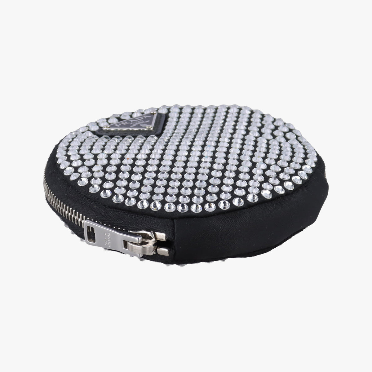 Secondhand Prada crystal-embellished round Black Rhinestone 1NR003 shoulderbag | stylenewstar