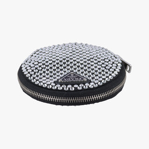 Secondhand Prada crystal-embellished round Black Rhinestone 1NR003 shoulderbag | stylenewstar