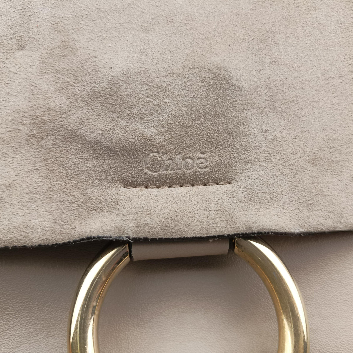 Pre-owned Chloe FAYE Grey Suede × leather  shoulderbag | stylenewstar