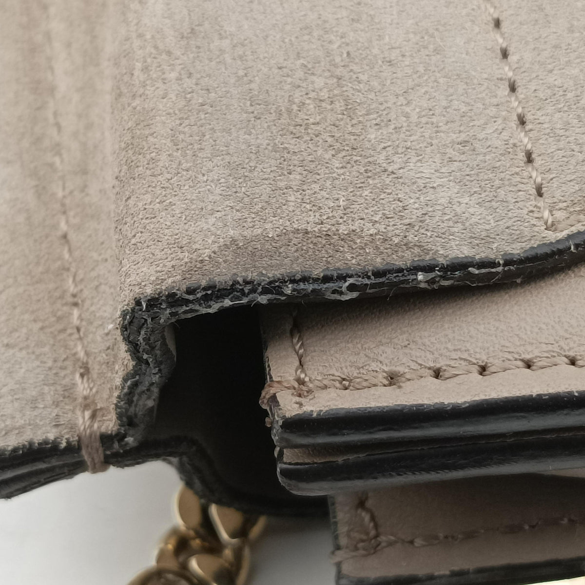 Pre-owned Chloe FAYE Grey Suede × leather  shoulderbag | stylenewstar