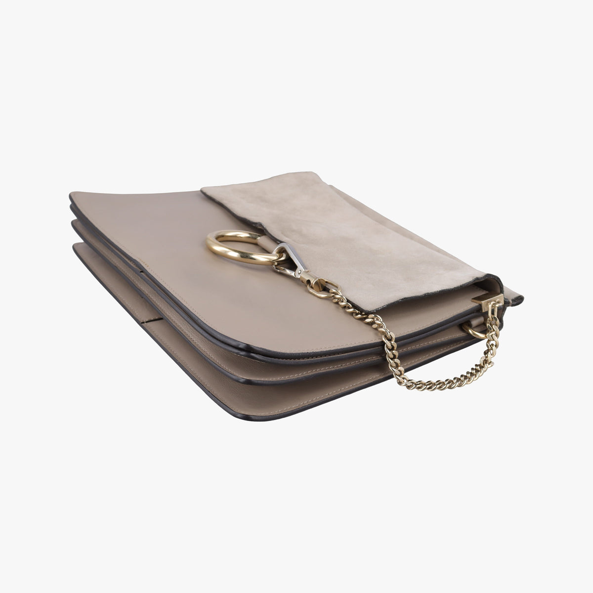 Pre-owned Chloe FAYE Grey Suede × leather  shoulderbag | stylenewstar
