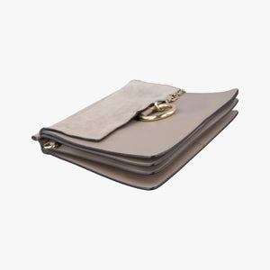 Pre-owned Chloe FAYE Grey Suede × leather  shoulderbag | stylenewstar