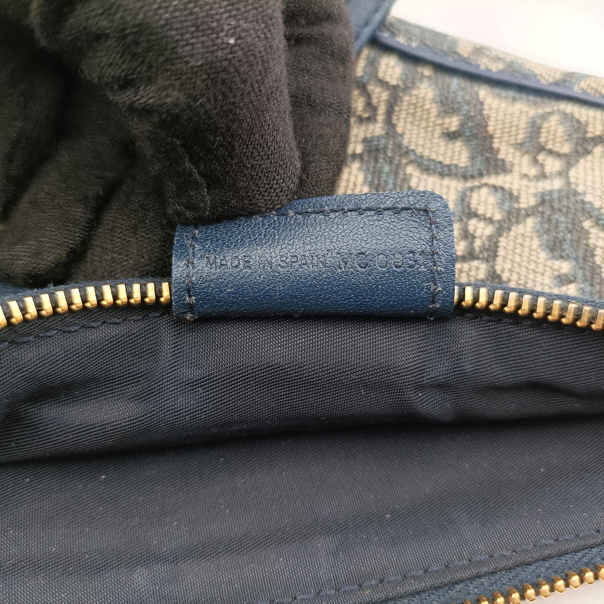 Pre-owned Christian Dior Saddle Navy Jacquard x Leather  shoulderbag | stylenewstar