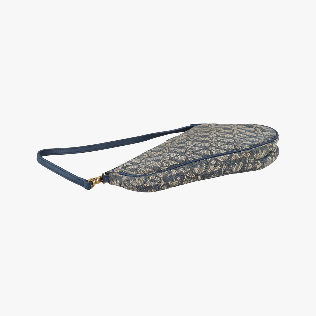 Pre-owned Christian Dior Saddle Navy Jacquard x Leather  shoulderbag | stylenewstar