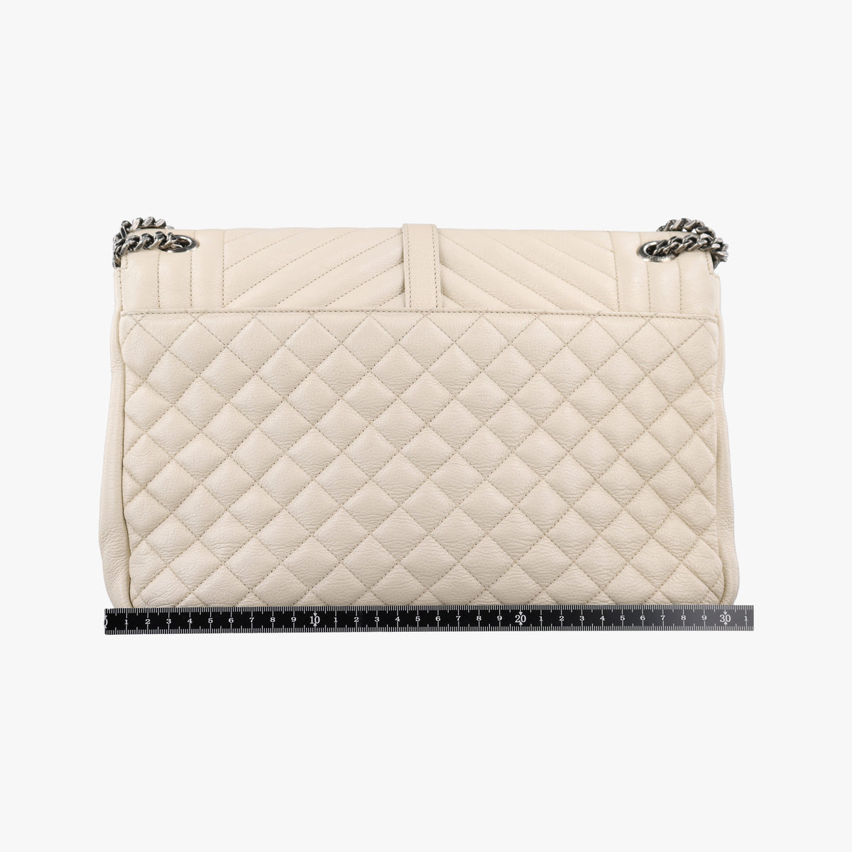 Vintage Yves Saint Laurent ENVELOPE White Leather 440115 shoulderbag | stylenewstar