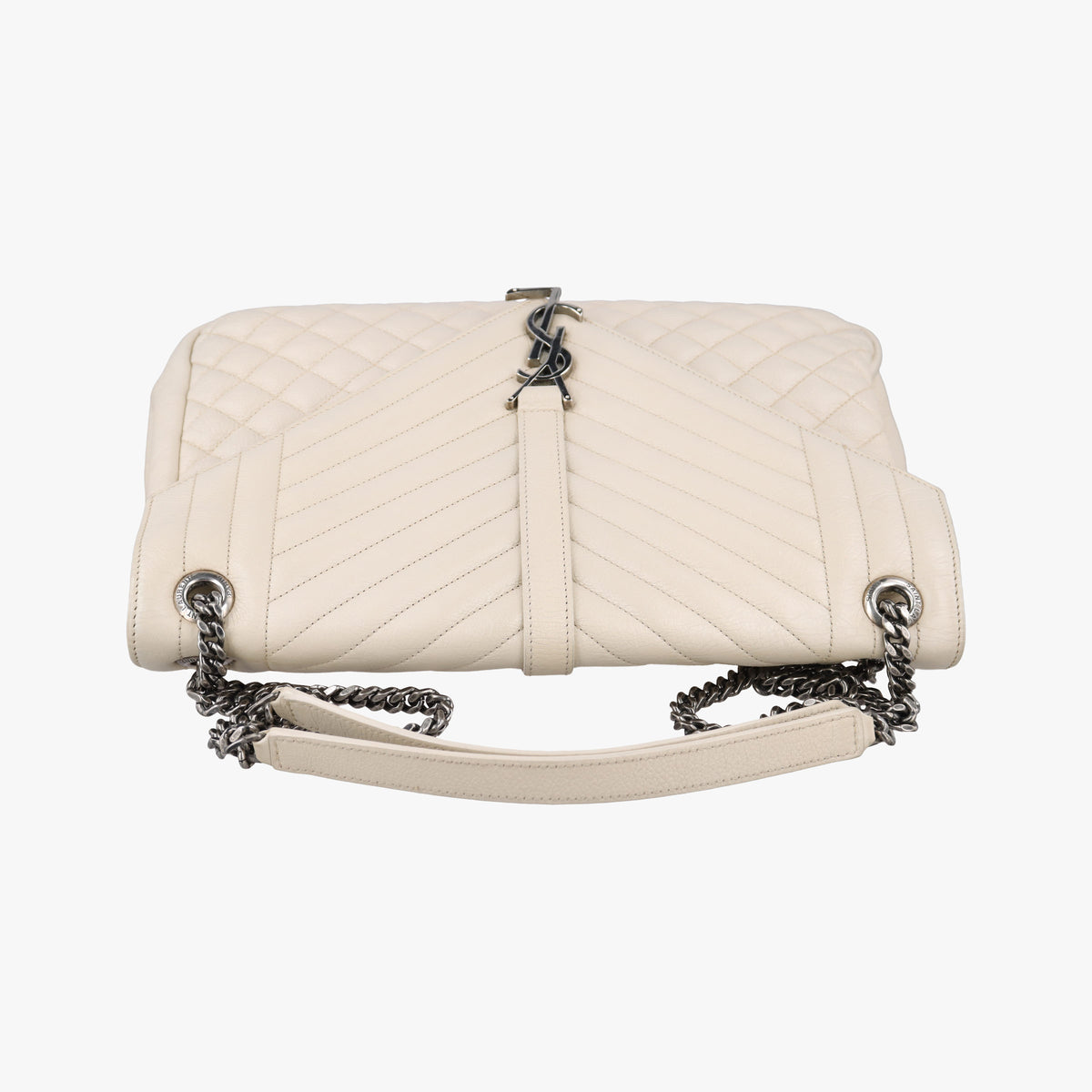 Vintage Yves Saint Laurent ENVELOPE White Leather 440115 shoulderbag | stylenewstar