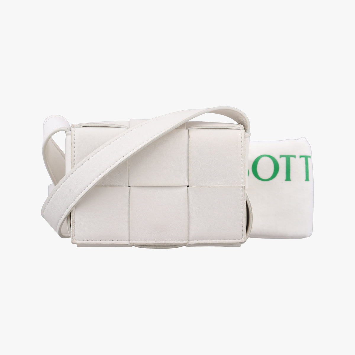 Pre-owned Bottega Veneta Candy Cassette White Lambskin  shoulderbag | stylenewstar