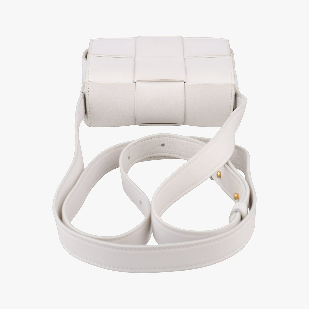 Pre-owned Bottega Veneta Candy Cassette White Lambskin  shoulderbag | stylenewstar