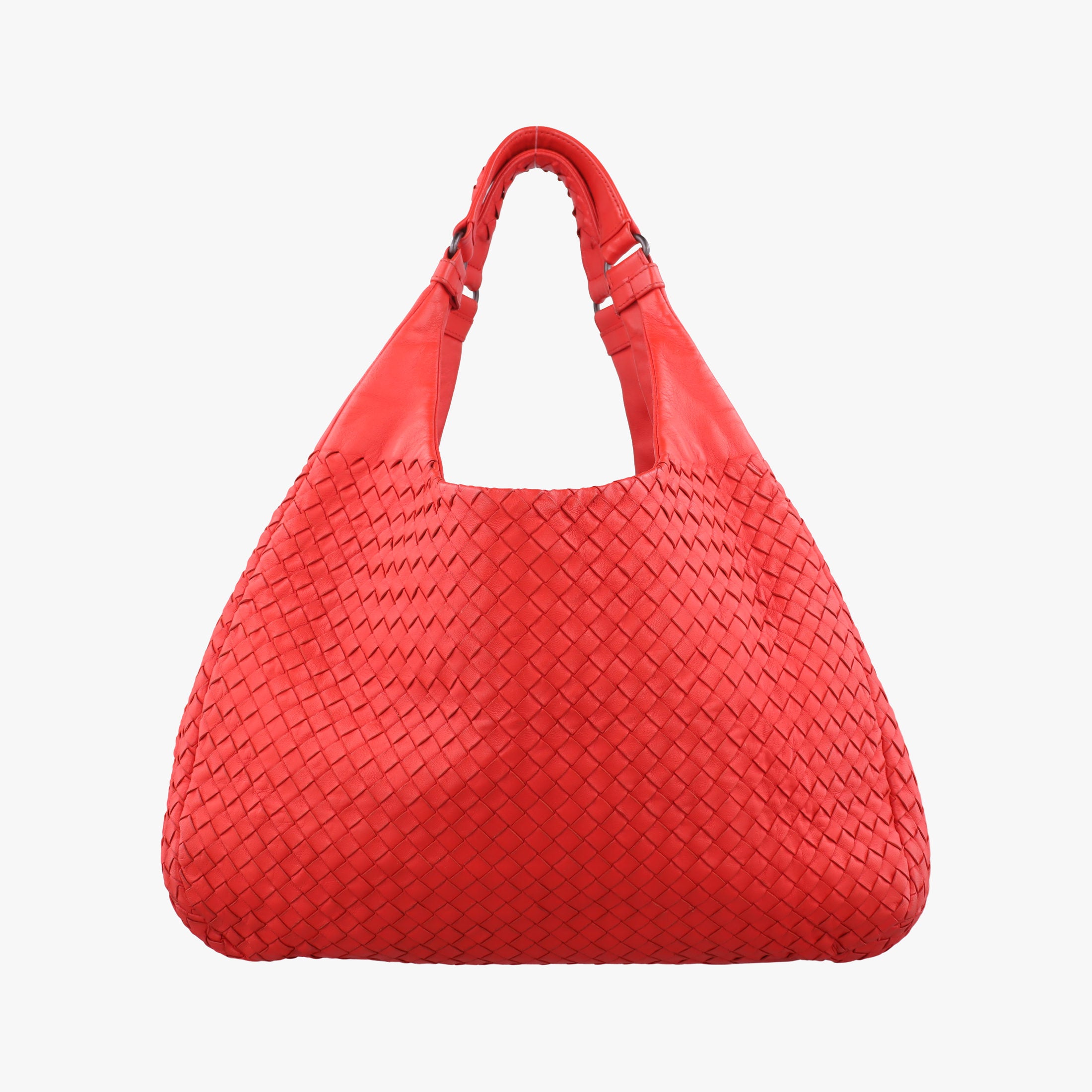 Pre-owned Bottega Veneta CAMPANA Intrecciato Red lambskin  shoulderbag | stylenewstar