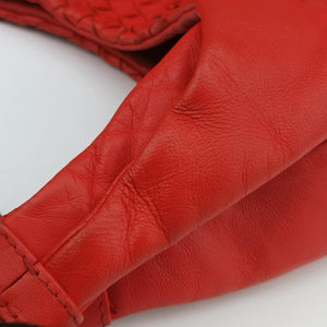 Pre-owned Bottega Veneta CAMPANA Intrecciato Red lambskin  shoulderbag | stylenewstar