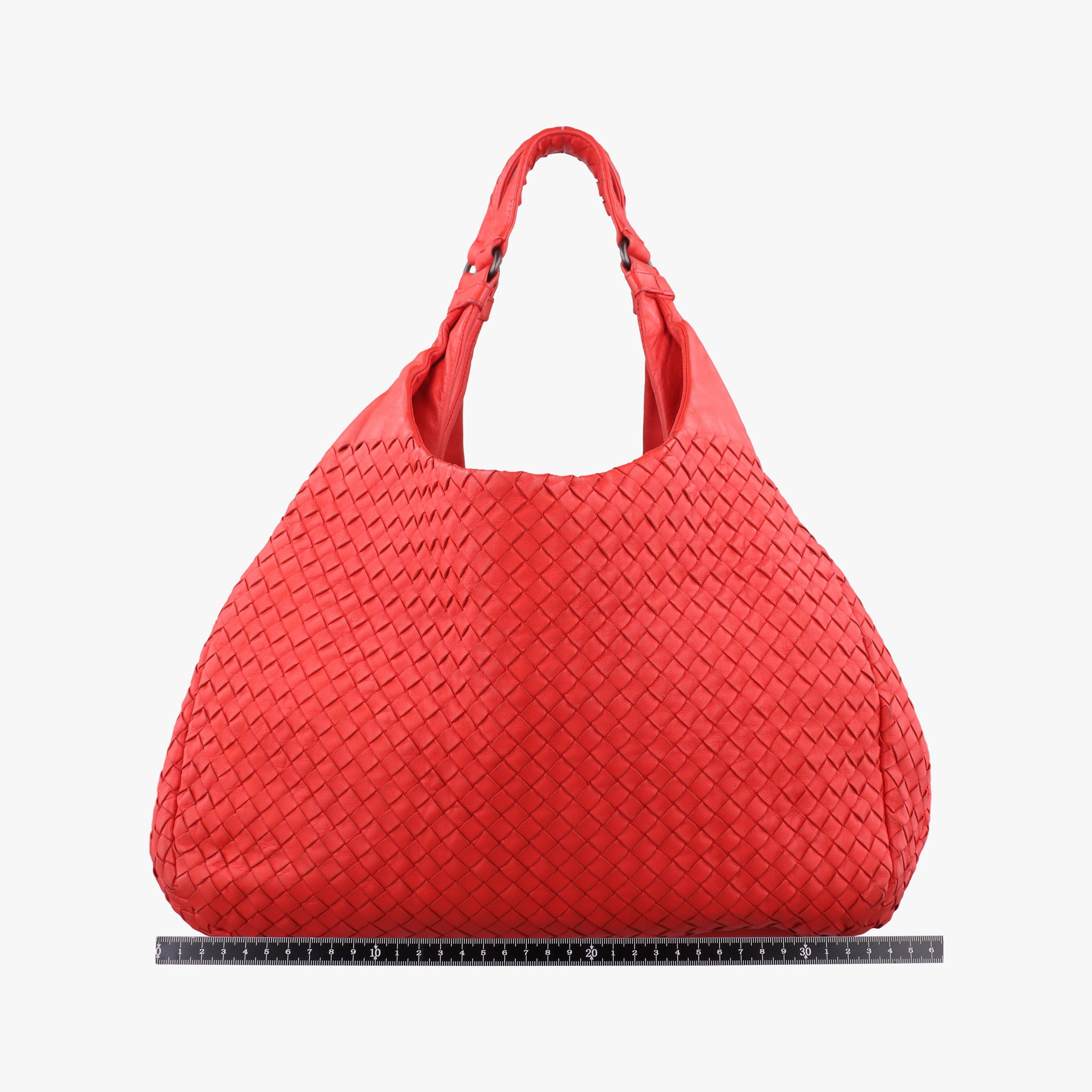 Pre-owned Bottega Veneta CAMPANA Intrecciato Red lambskin  shoulderbag | stylenewstar