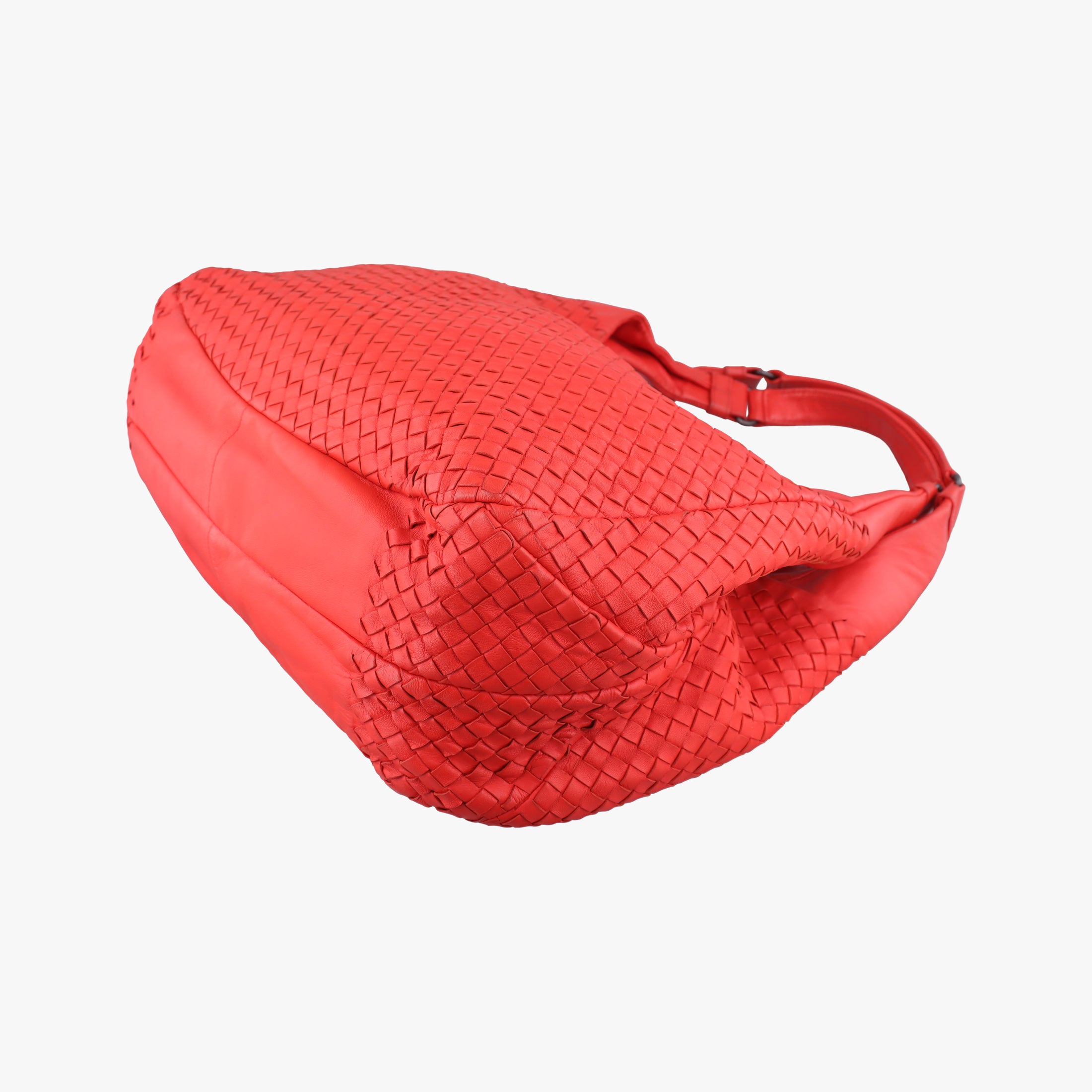 Pre-owned Bottega Veneta CAMPANA Intrecciato Red lambskin  shoulderbag | stylenewstar