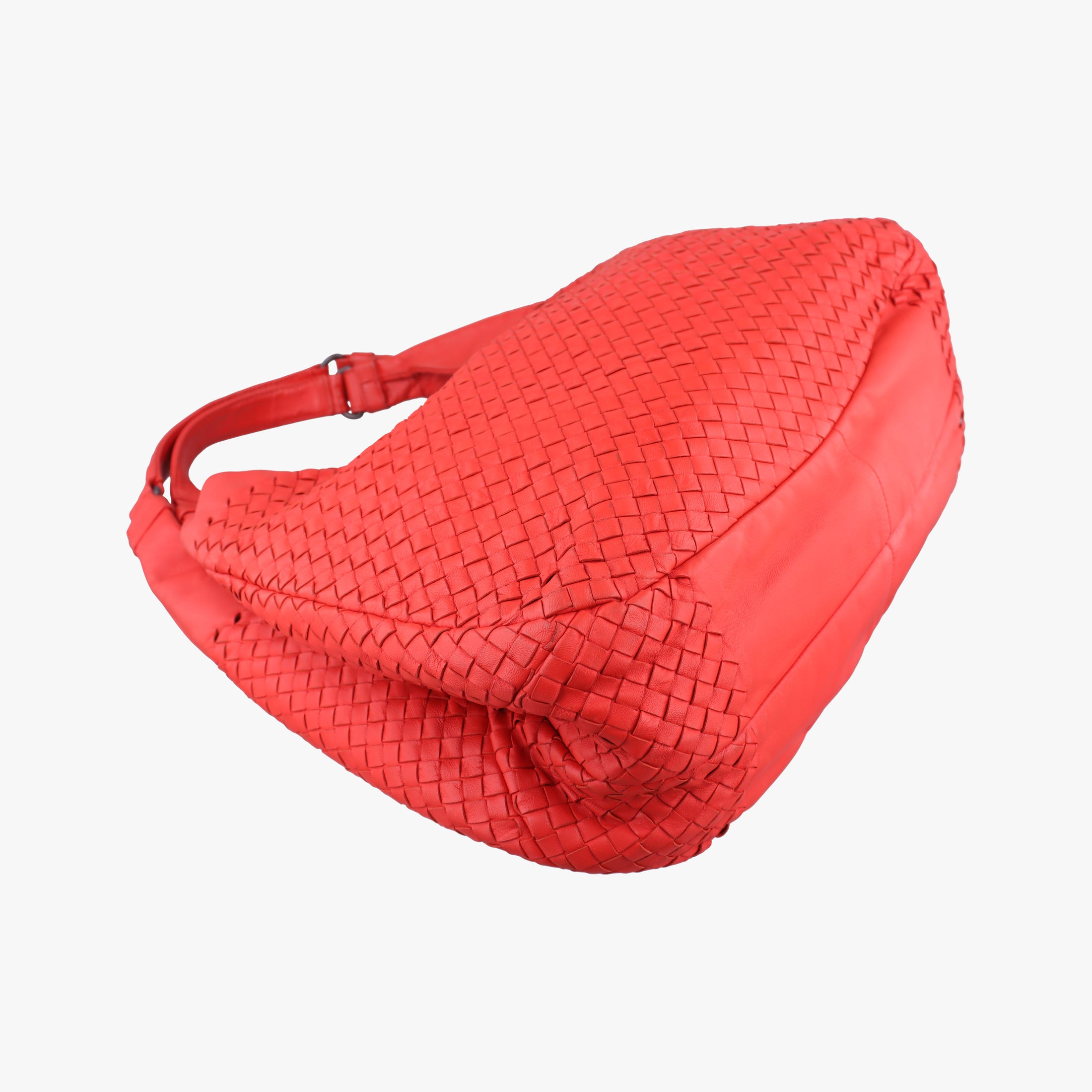 Pre-owned Bottega Veneta CAMPANA Intrecciato Red lambskin  shoulderbag | stylenewstar