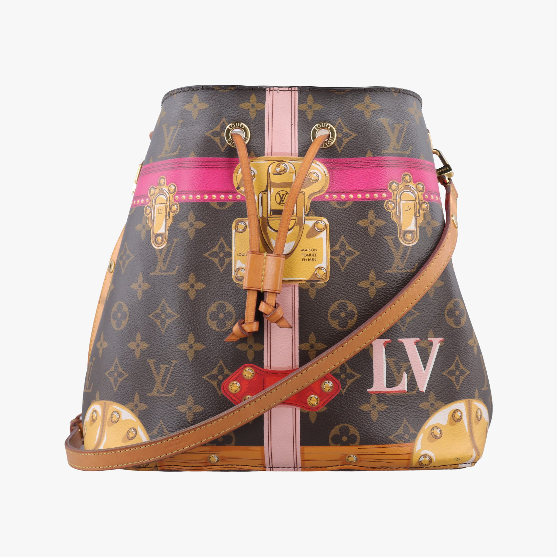 Pre-owned Louis Vuitton NeoNoe brown×Multicolor Monogram Canvas M40649 shoulderbag | stylenewstar