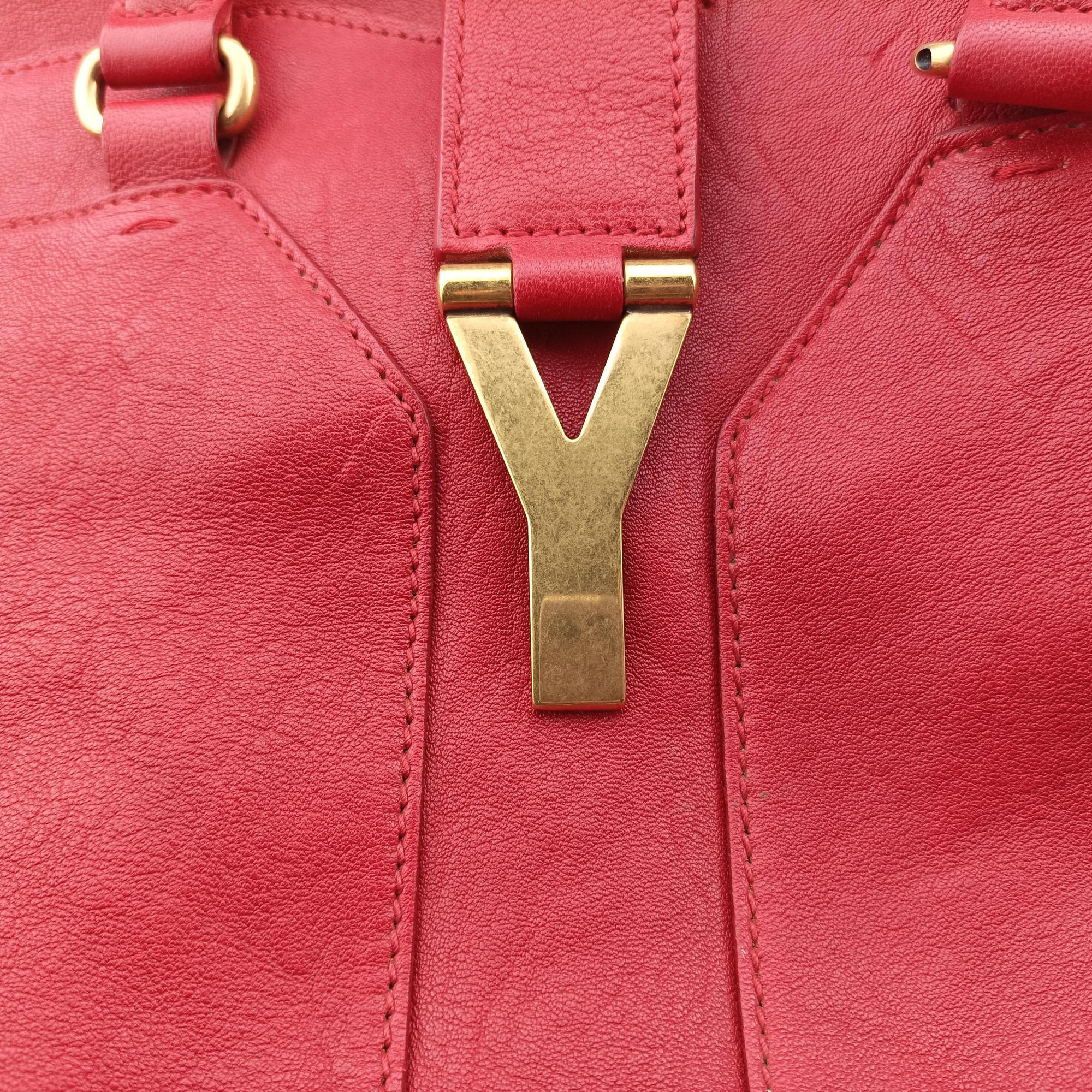 Secondhand Yves Saint Laurent Cabas ChYc Red Leather 279079 handbag | stylenewstar