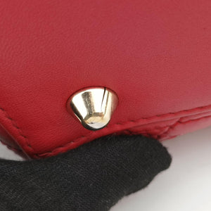 Pre-owned Christian Dior Lady Dior Red lambskin  shoulderbag | stylenewstar