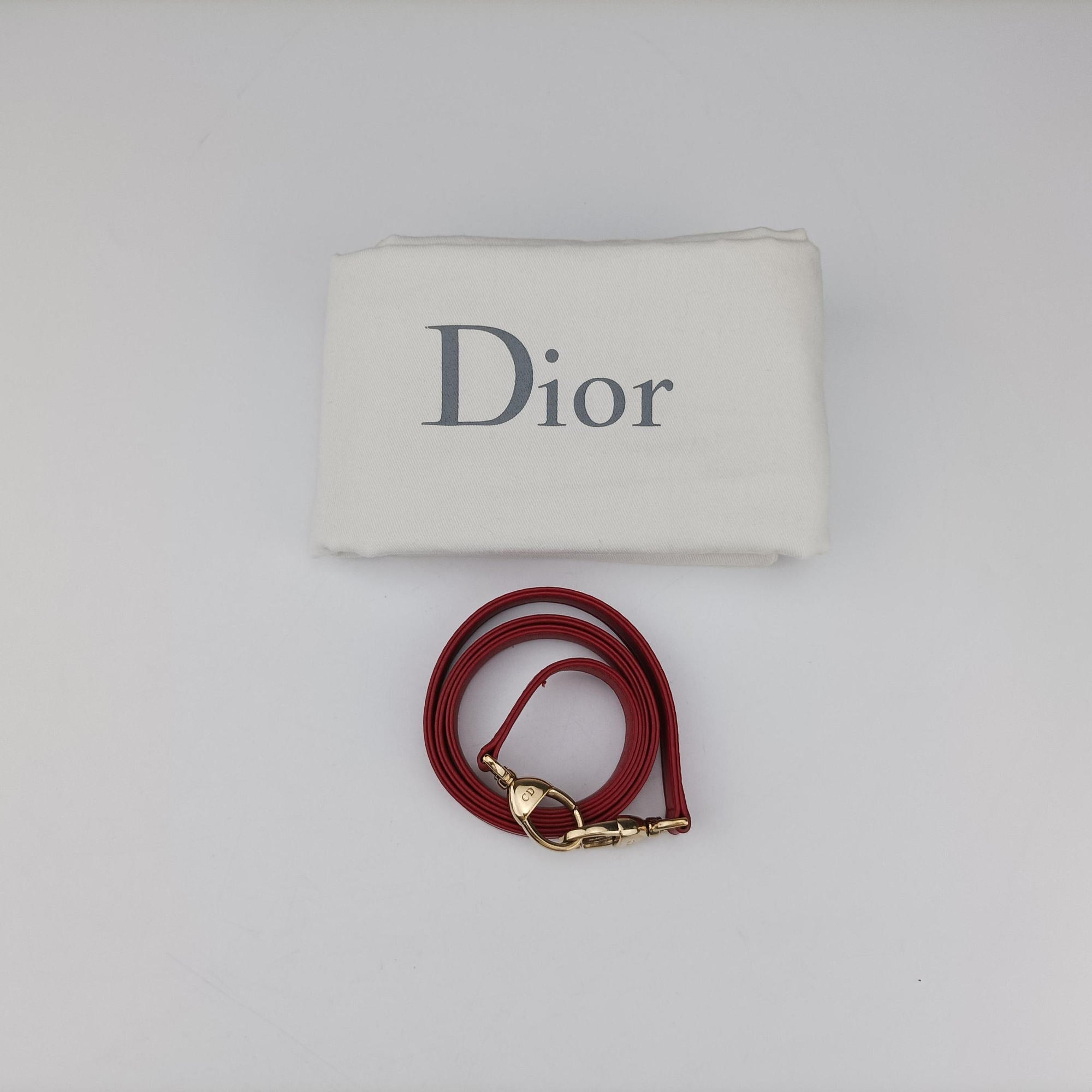 Pre-owned Christian Dior Lady Dior Red lambskin  shoulderbag | stylenewstar