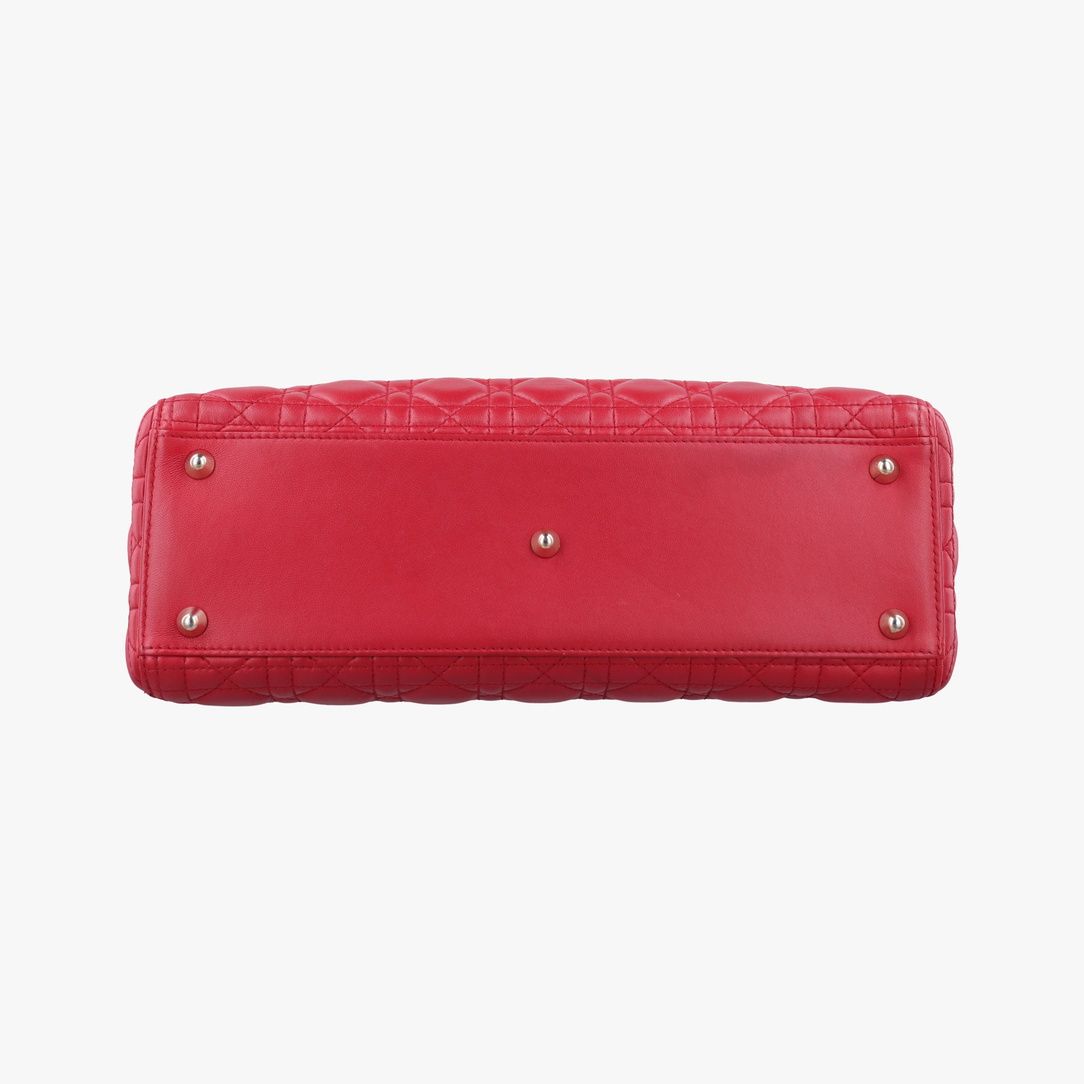 Pre-owned Christian Dior Lady Dior Red lambskin  shoulderbag | stylenewstar