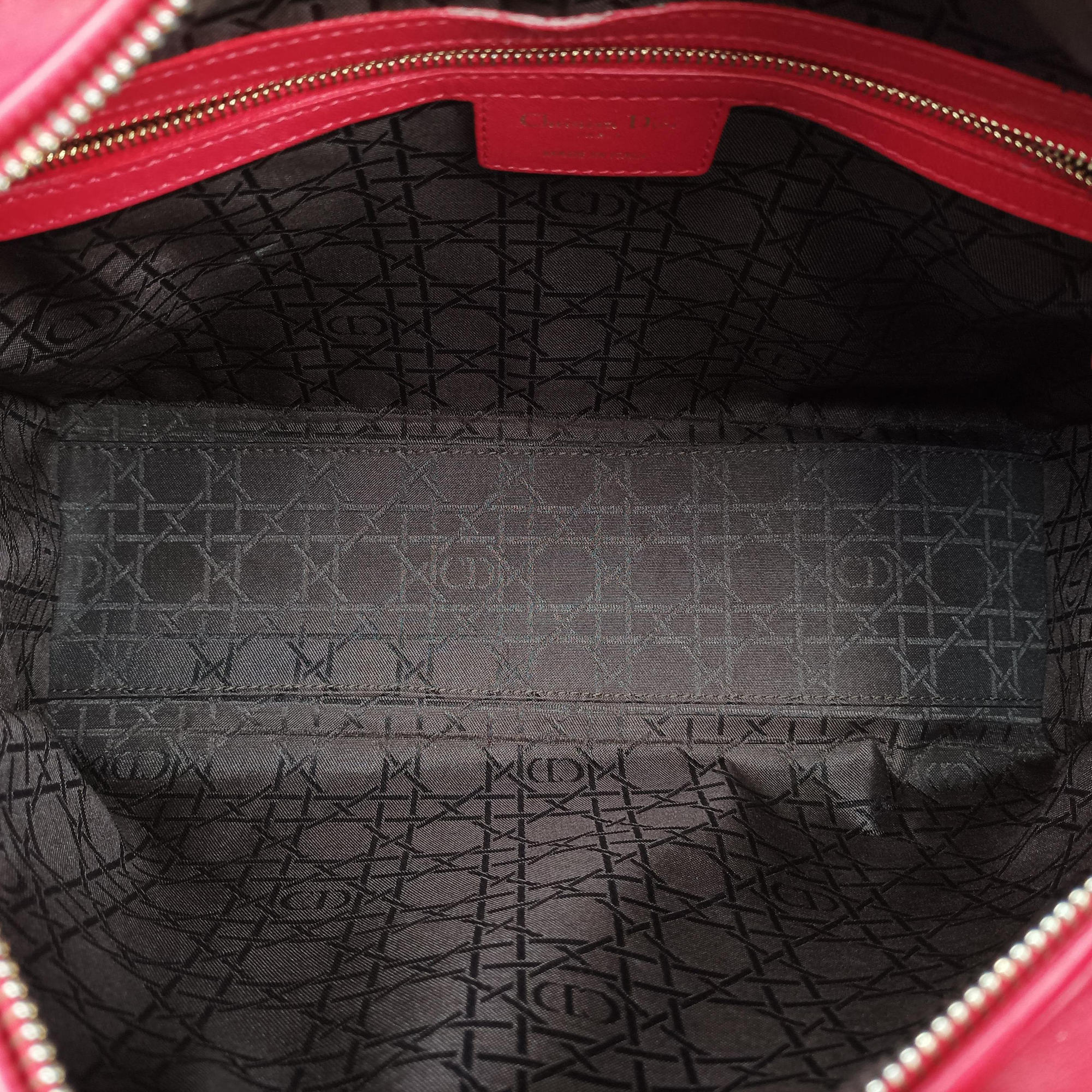 Pre-owned Christian Dior Lady Dior Red lambskin  shoulderbag | stylenewstar