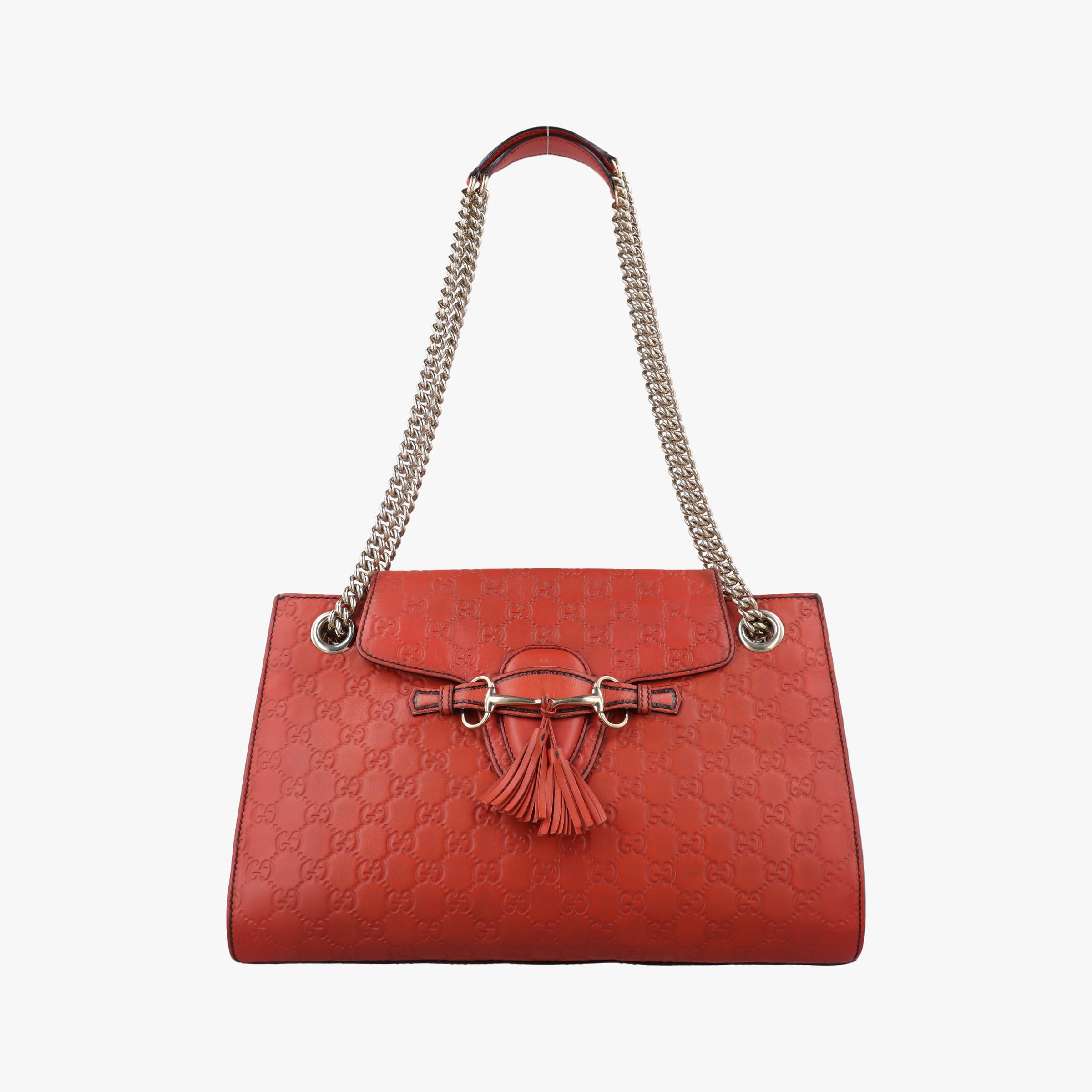Pre-owned Gucci Emily Red Leather 295403 shoulderbag | stylenewstar