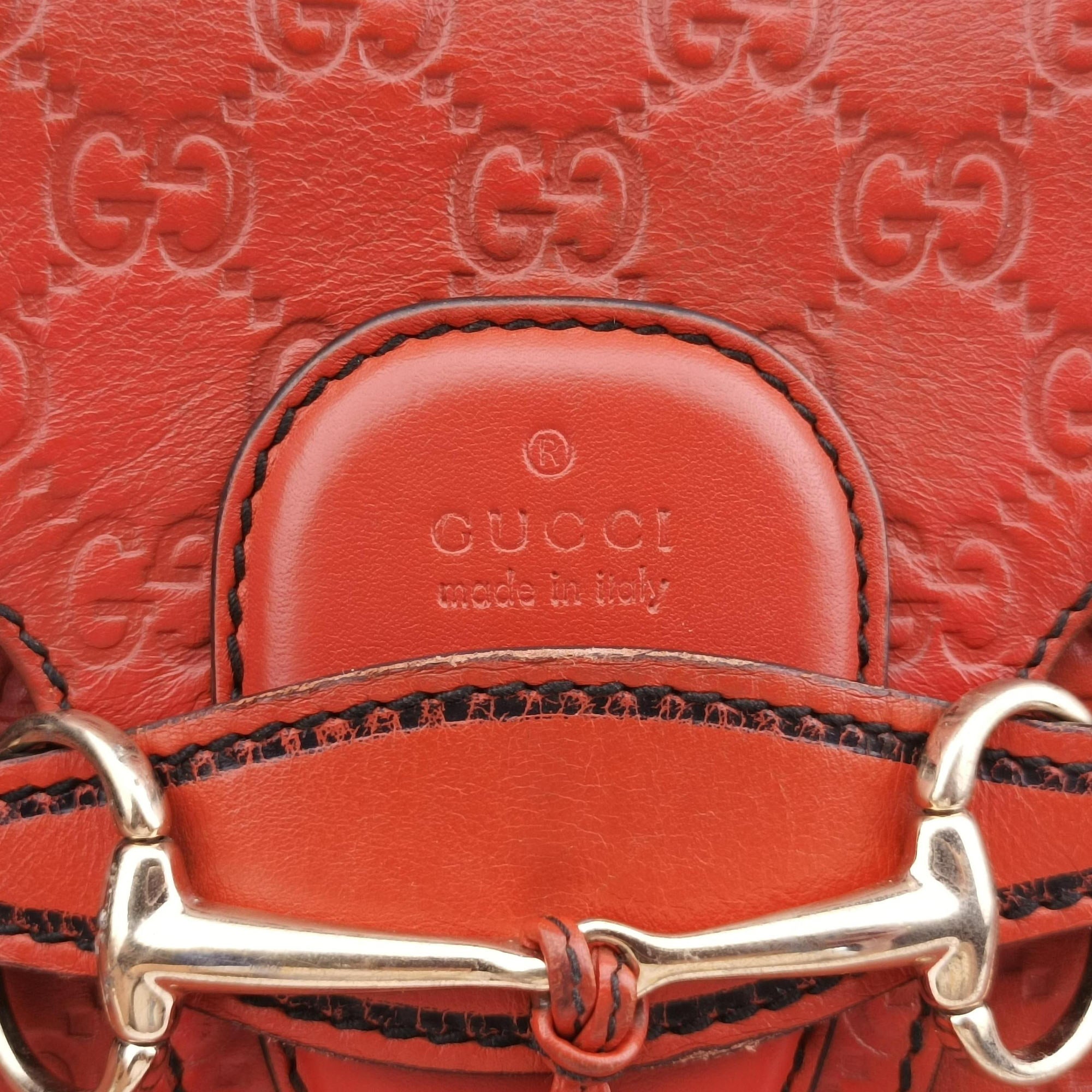 Pre-owned Gucci Emily Red Leather 295403 shoulderbag | stylenewstar