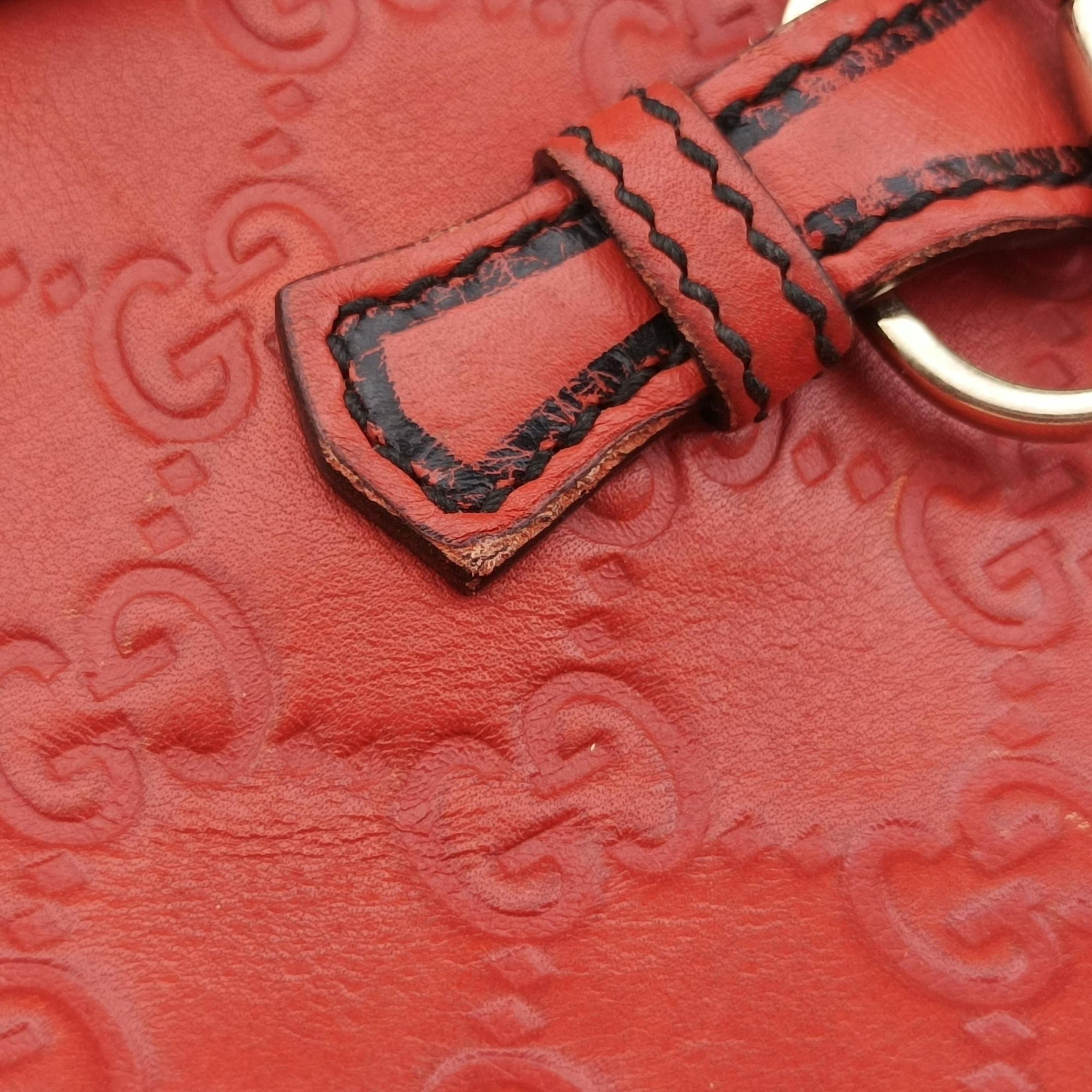 Pre-owned Gucci Emily Red Leather 295403 shoulderbag | stylenewstar