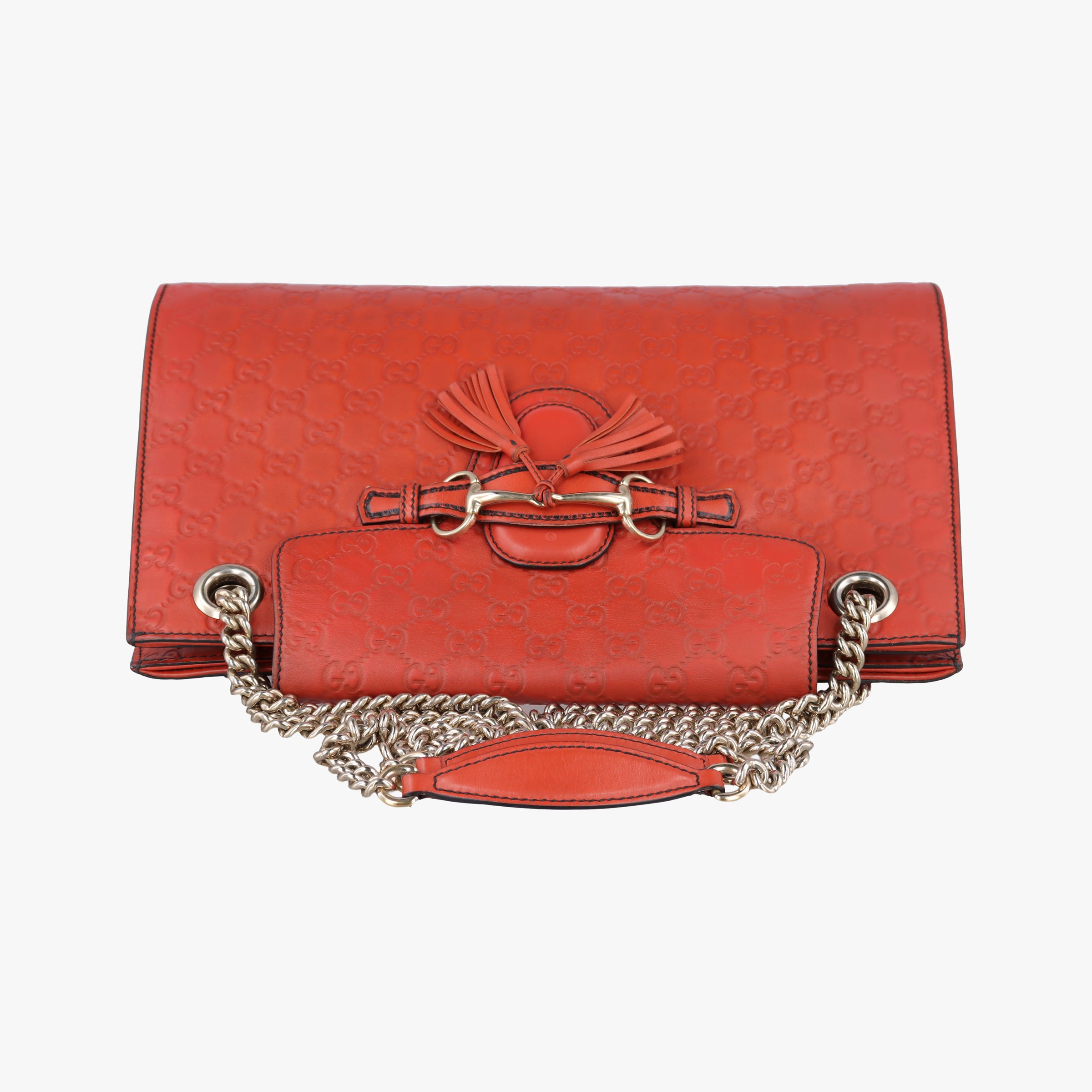 Pre-owned Gucci Emily Red Leather 295403 shoulderbag | stylenewstar
