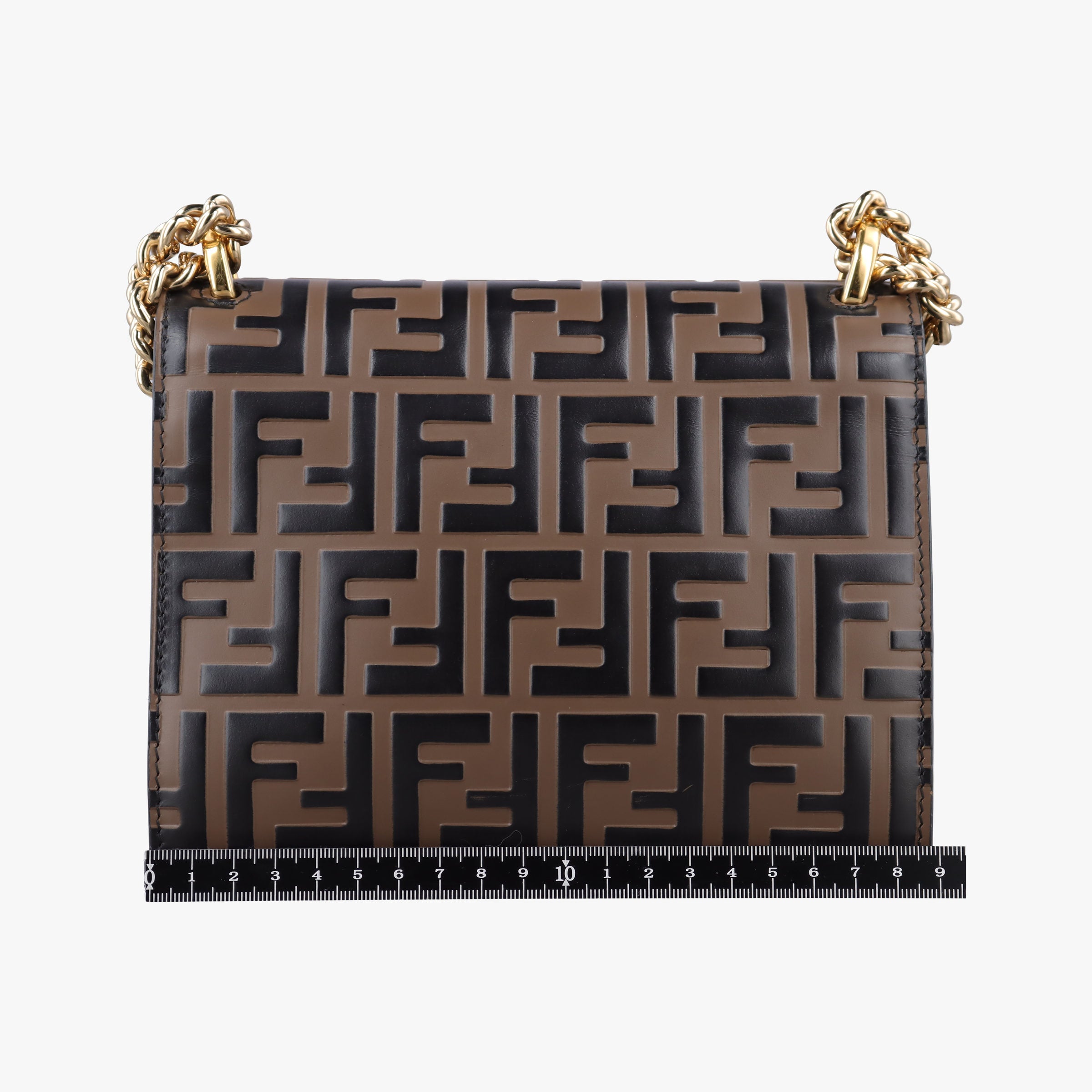 Pre-owned Fendi Kan U Brown×black Leather 8M0417 shoulderbag | stylenewstar