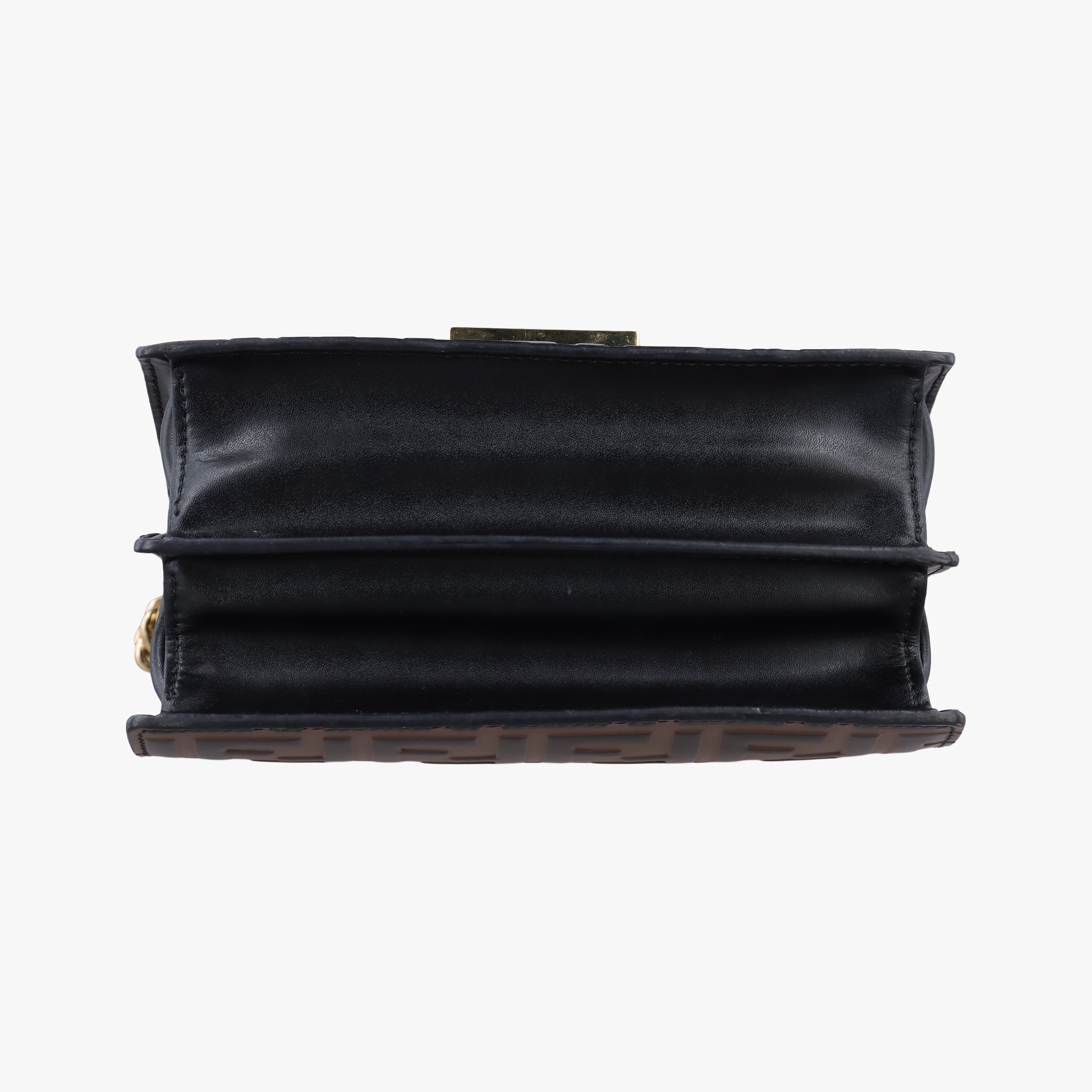Pre-owned Fendi Kan U Brown×black Leather 8M0417 shoulderbag | stylenewstar