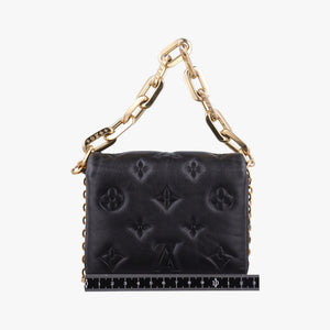Pre-owned Louis Vuitton COUSSIN Noir lambskin M81125 shoulderbag | stylenewstar