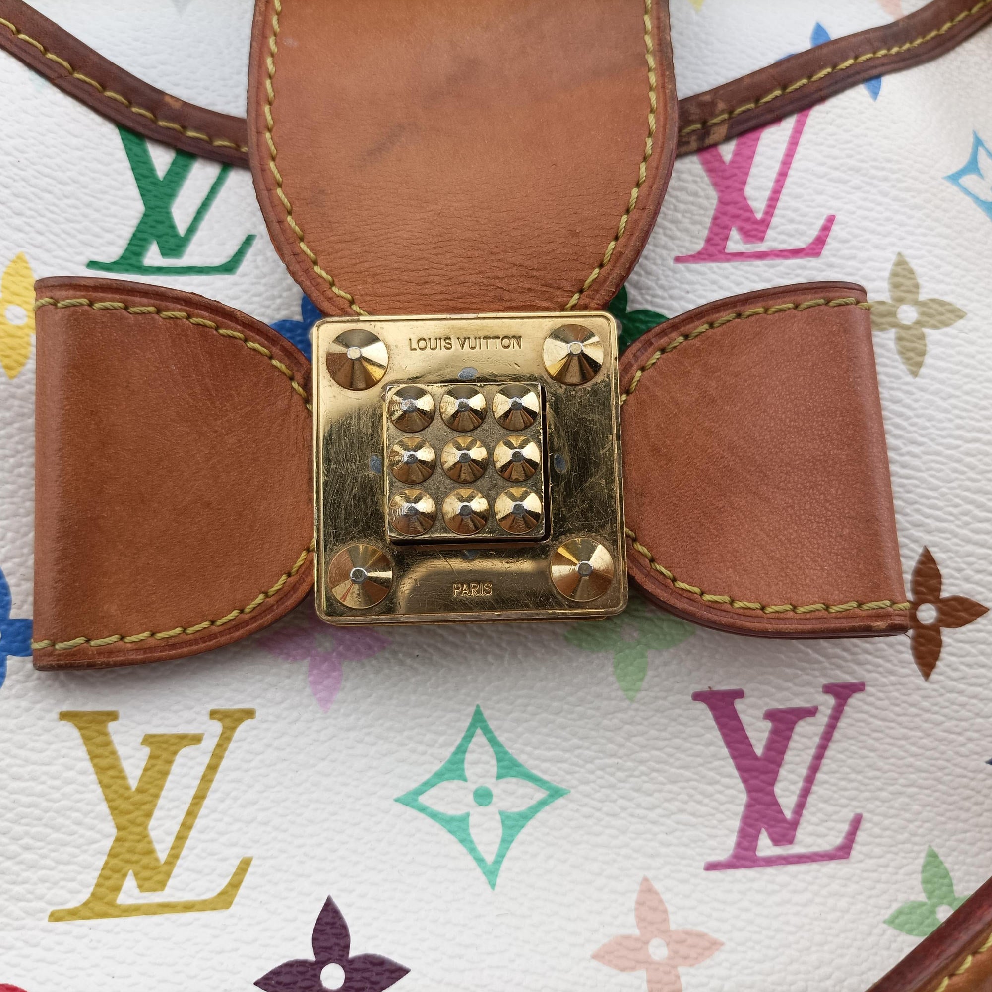 Pre-owned Louis Vuitton ANNIE GM white Monogram Multicolor M40303 shoulderbag | stylenewstar