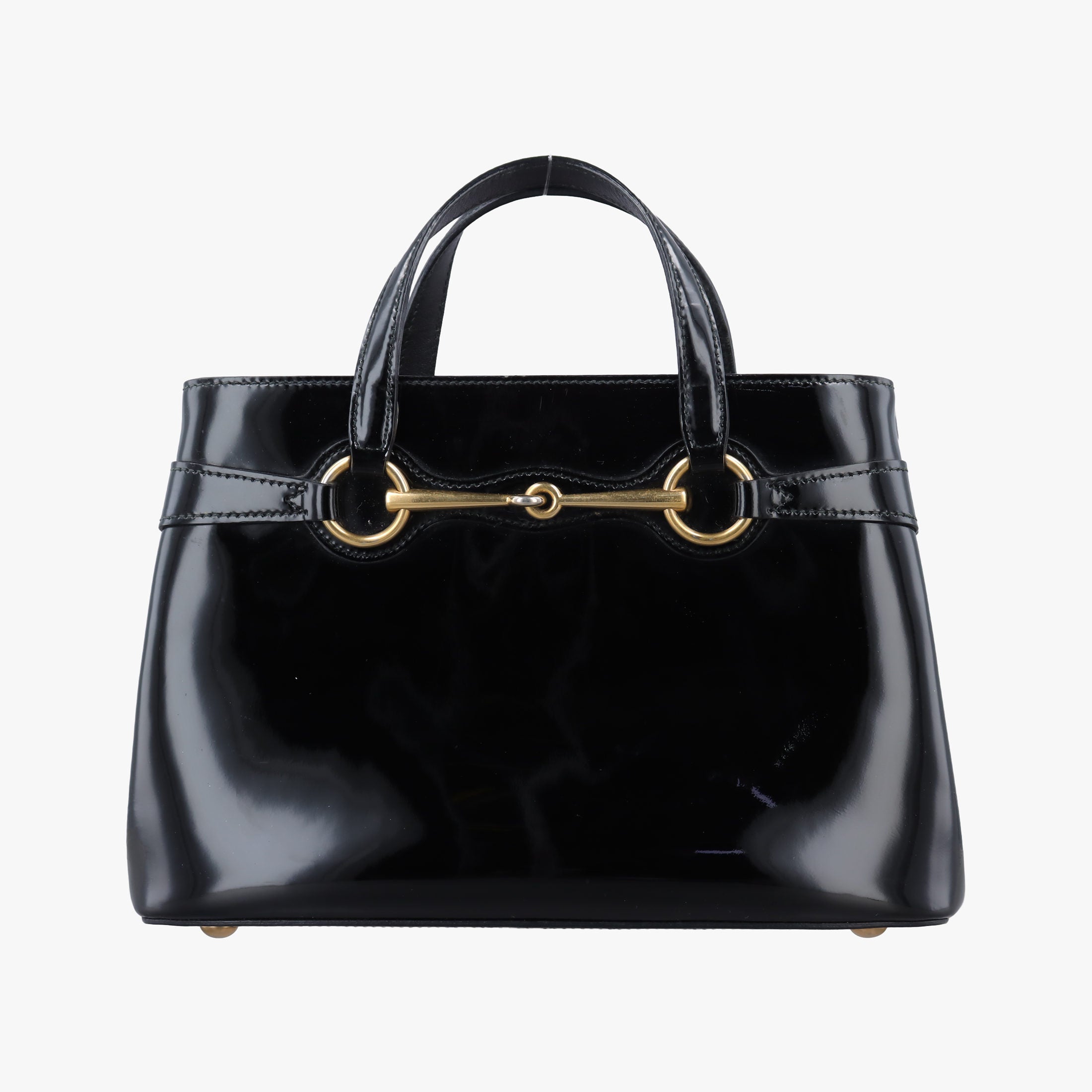 Pre-owned Gucci Bright Bit Black Patent 371925 handbag | stylenewstar