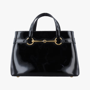 Pre-owned Gucci Bright Bit Black Patent 371925 handbag | stylenewstar