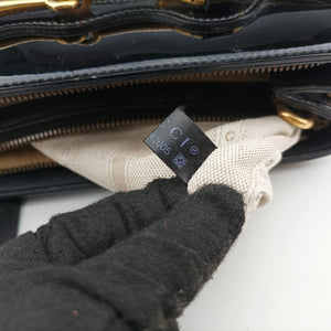 Pre-owned Gucci Bright Bit Black Patent 371925 handbag | stylenewstar