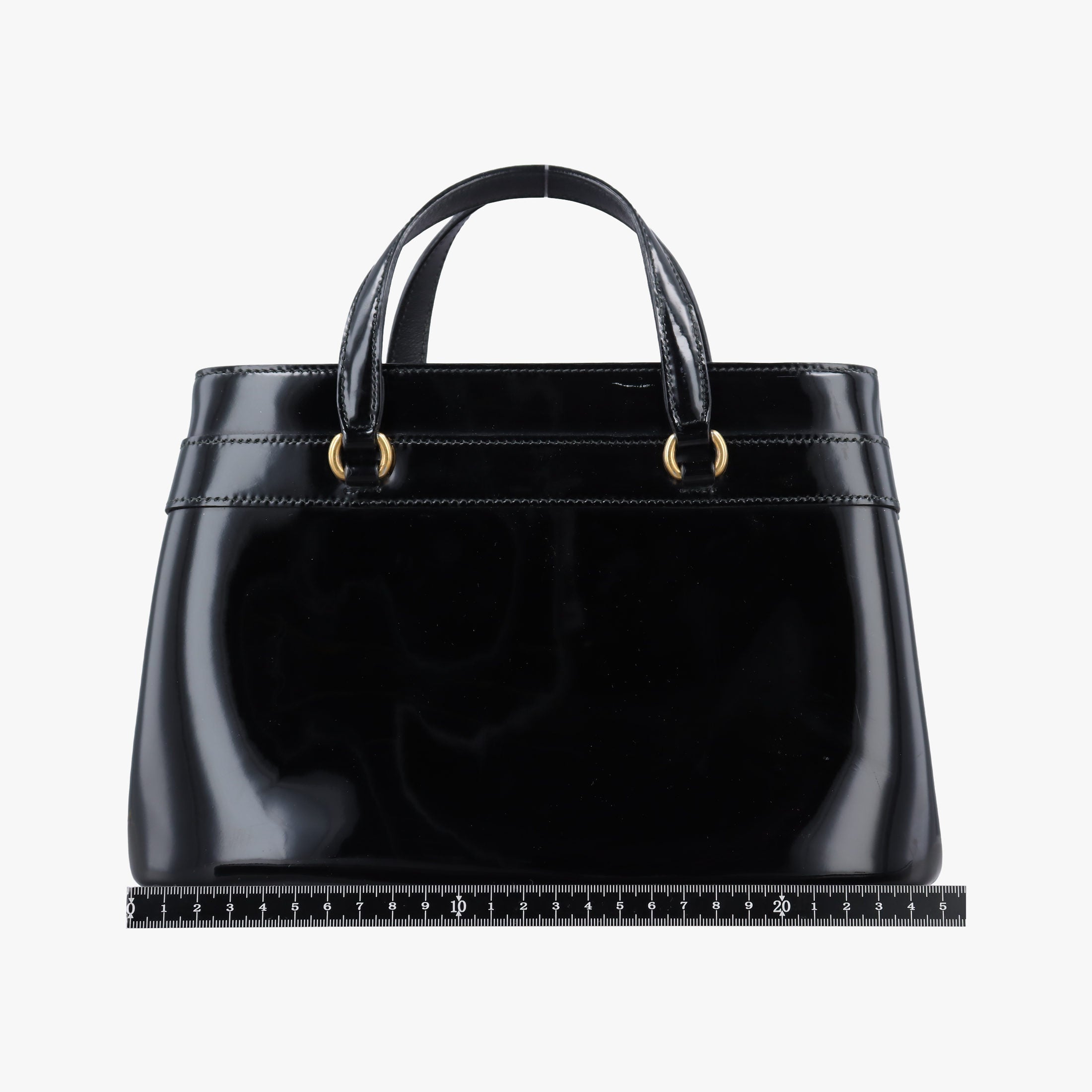 Pre-owned Gucci Bright Bit Black Patent 371925 handbag | stylenewstar