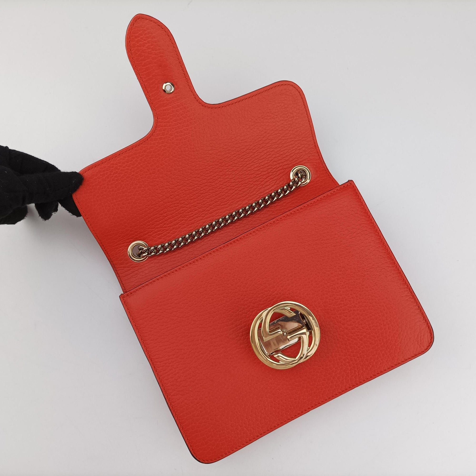 Pre-owned Gucci Interlocking G Orange Leather 510304 shoulderbag | stylenewstar