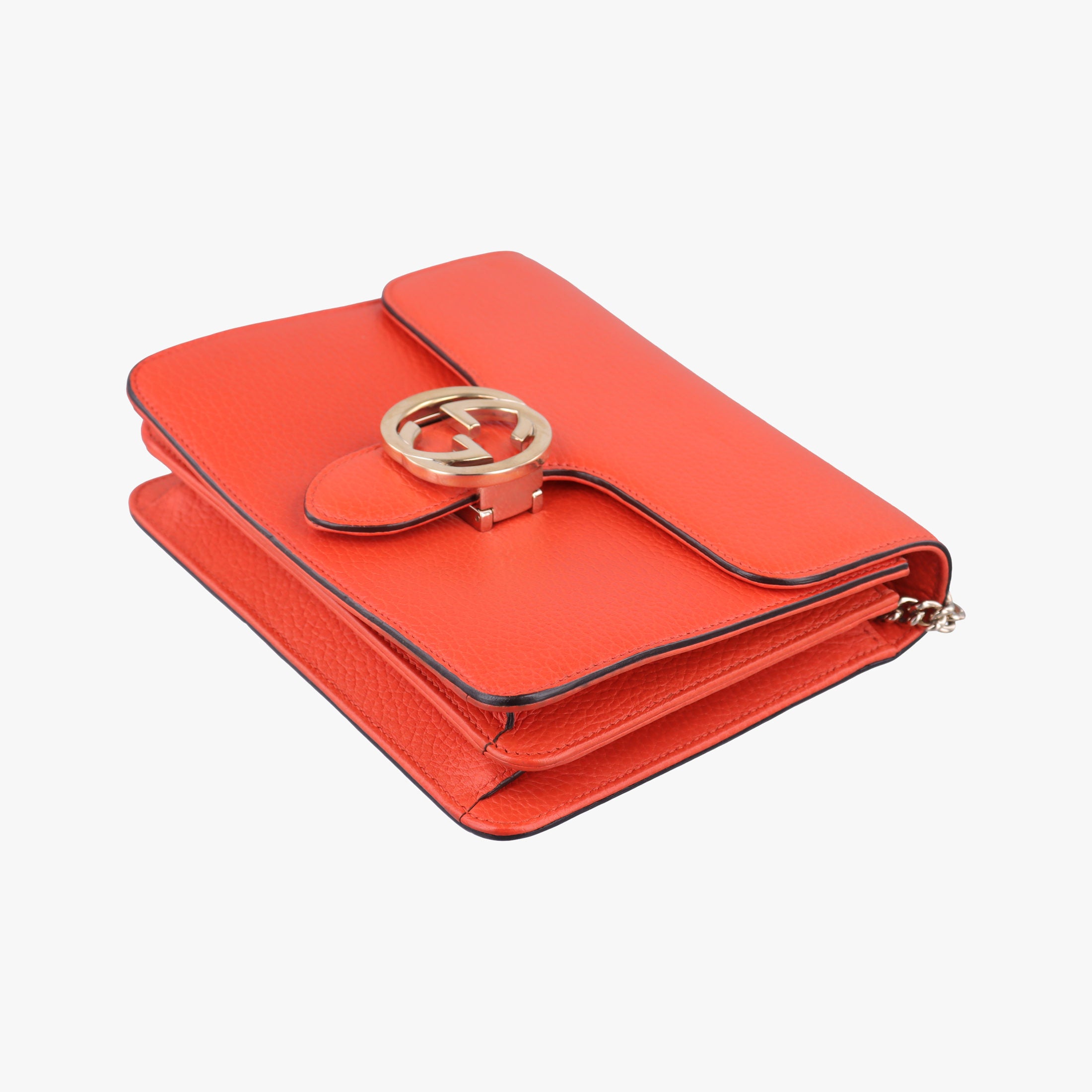 Pre-owned Gucci Interlocking G Orange Leather 510304 shoulderbag | stylenewstar