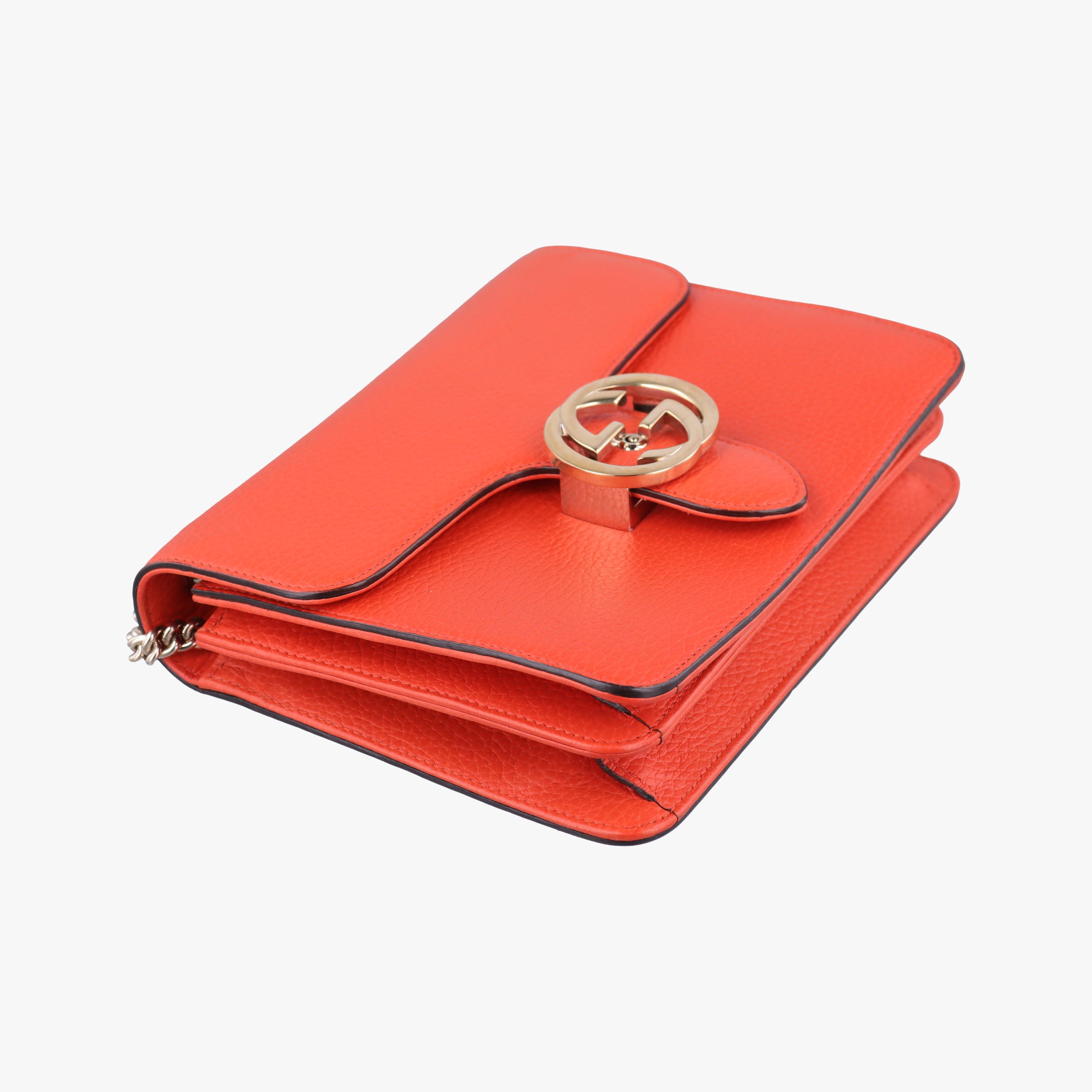 Pre-owned Gucci Interlocking G Orange Leather 510304 shoulderbag | stylenewstar