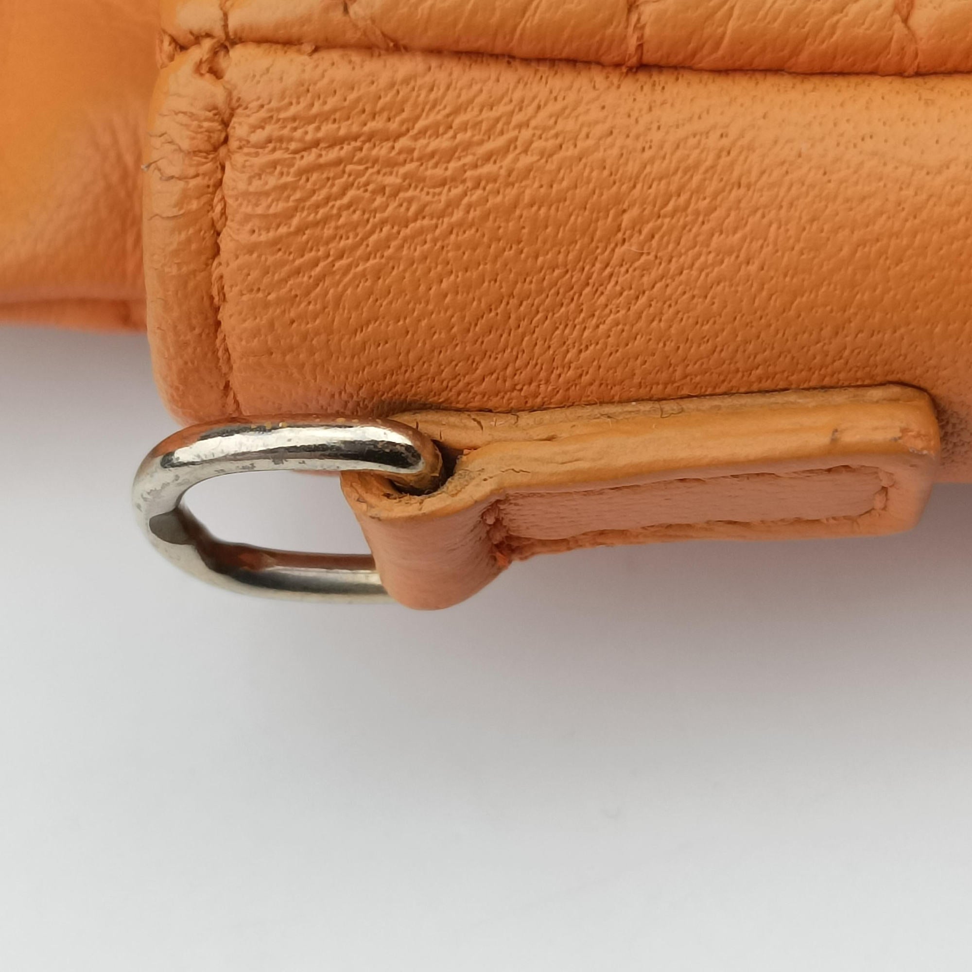 Pre-owned Christian Dior Miss Dior Cannage New Lock Orange lambskin  shoulderbag | stylenewstar