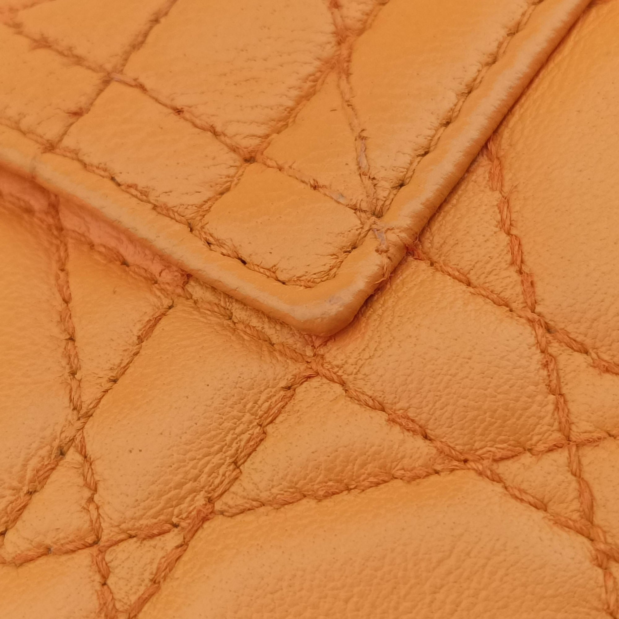Pre-owned Christian Dior Miss Dior Cannage New Lock Orange lambskin  shoulderbag | stylenewstar