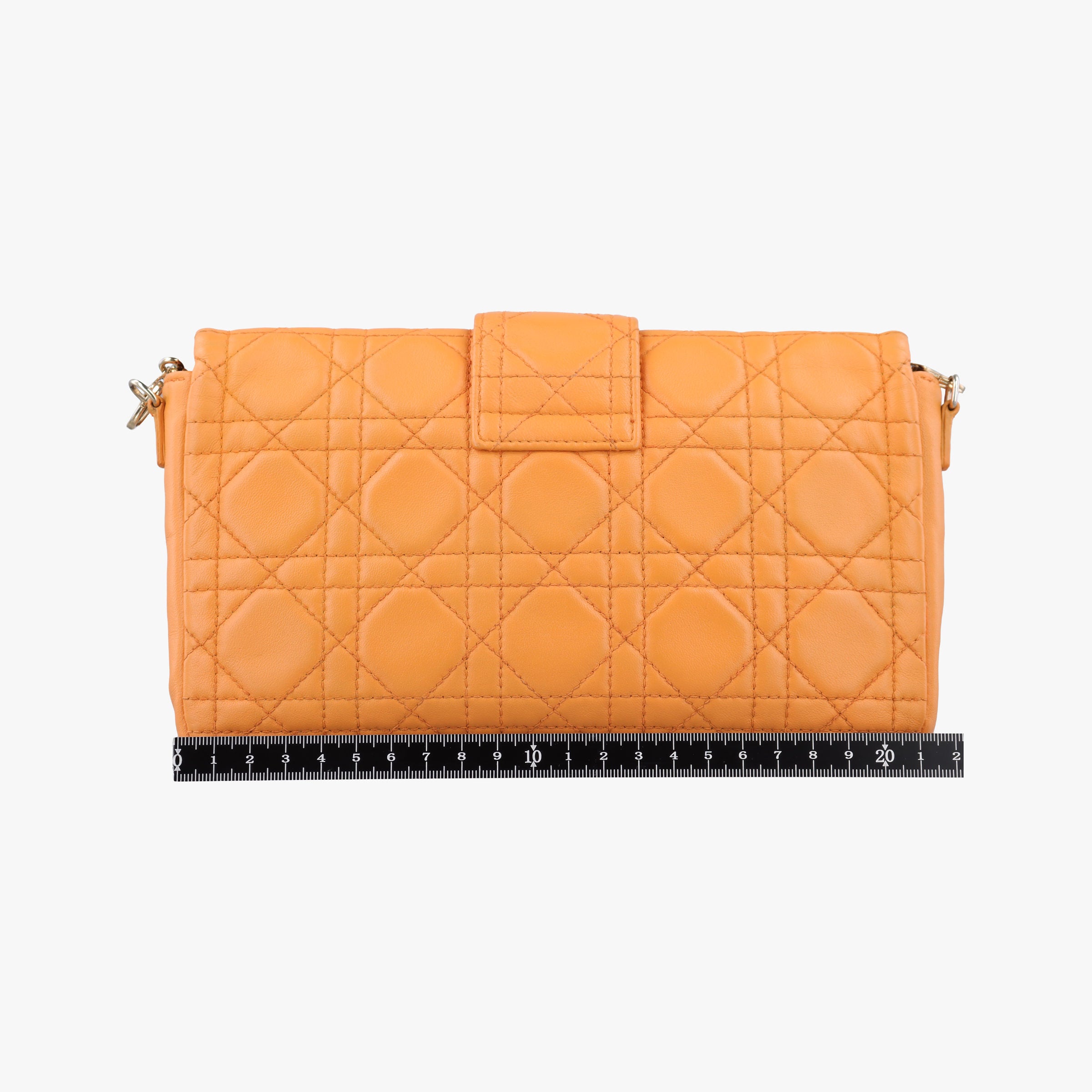 Pre-owned Christian Dior Miss Dior Cannage New Lock Orange lambskin  shoulderbag | stylenewstar