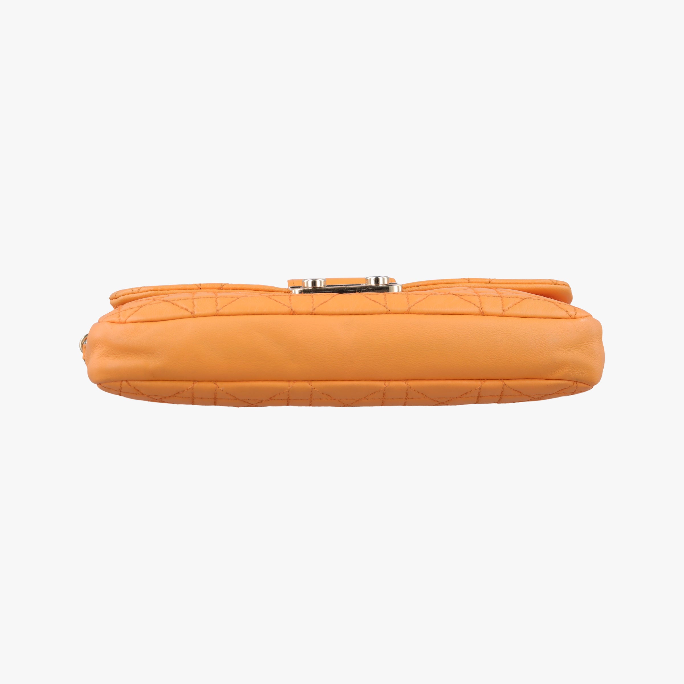 Pre-owned Christian Dior Miss Dior Cannage New Lock Orange lambskin  shoulderbag | stylenewstar
