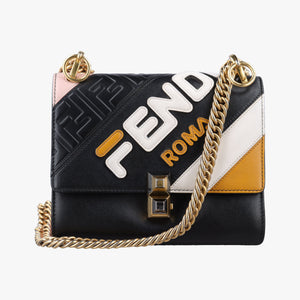 Pre-owned Fendi Kan I Black Leather 8M0381 shoulderbag | stylenewstar