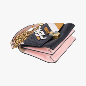 Pre-owned Fendi Kan I Black Leather 8M0381 shoulderbag | stylenewstar