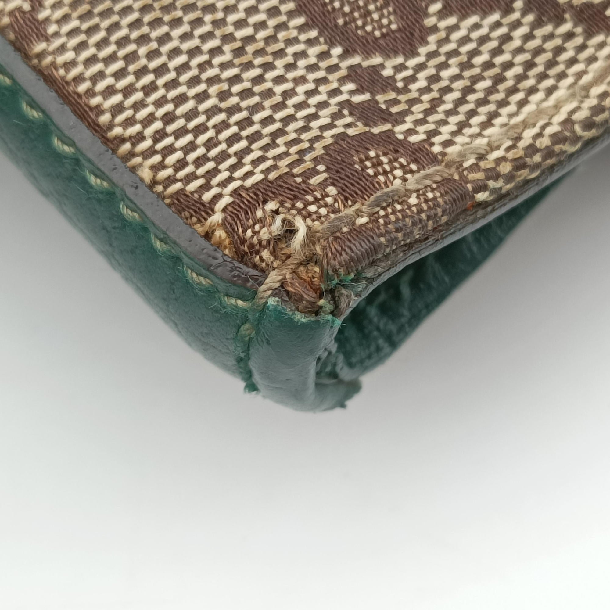 Pre-owned Gucci Horsebit Hasler Green × Brown GGCanvas×Leather 137475 handbag | stylenewstar